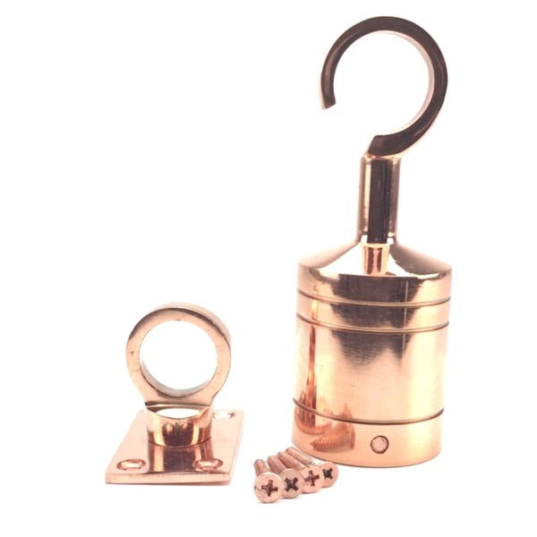 Copper Bronze Hook & Eye Plate Decking Rope Fittings