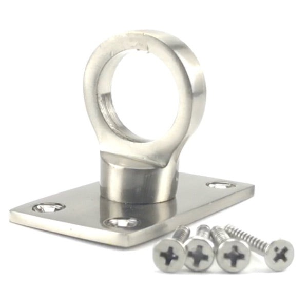 Satin Nickel Eye Plate Decking Rope Fittings