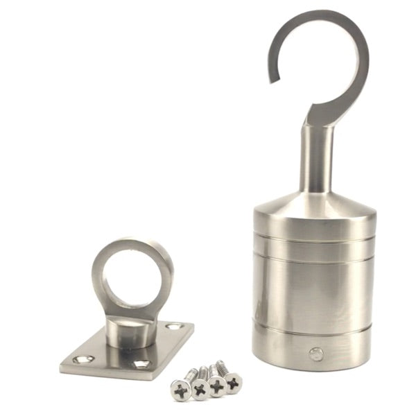 Satin Nickel Hook & Eye Plate Decking Rope Fittings