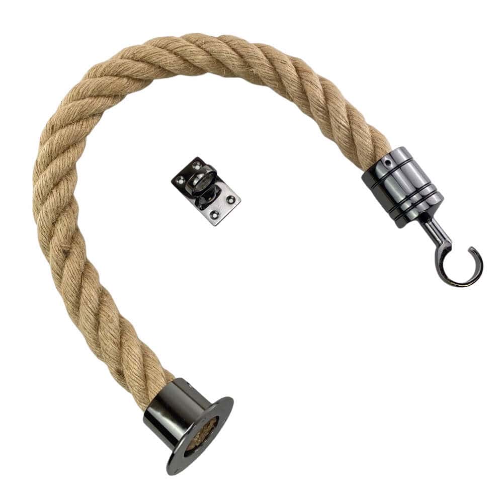 Natural Jute Decking Rope Balustrade With Cup, Hook & Eye Plate