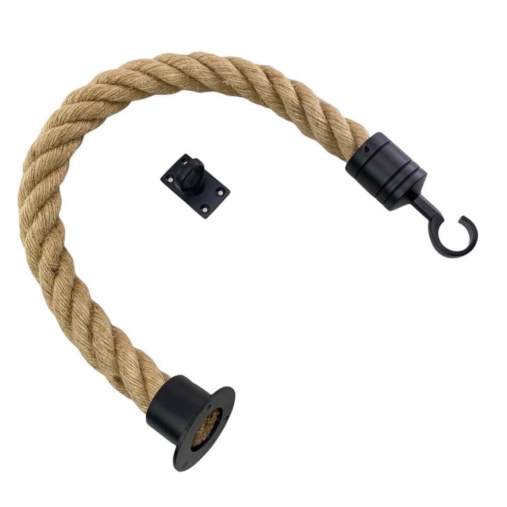 Natural Jute Decking Rope Balustrade With Cup, Hook & Eye Plate