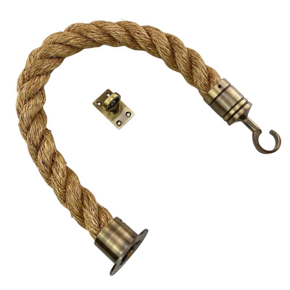 Natural Manila Decking Rope Balustrade With Cup, Hook & Eye Plate
