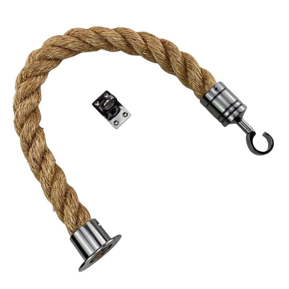 Natural Manila Decking Rope Balustrade With Cup, Hook & Eye Plate
