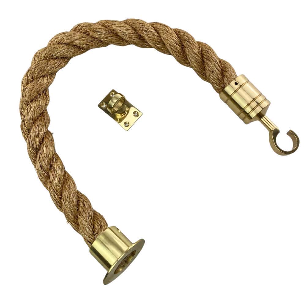 Natural Manila Decking Rope Balustrade With Cup, Hook & Eye Plate