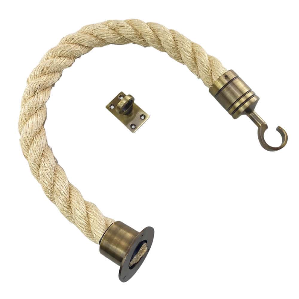 Natural Sisal Decking Rope Balustrade With Cup, Hook & Eye Plate