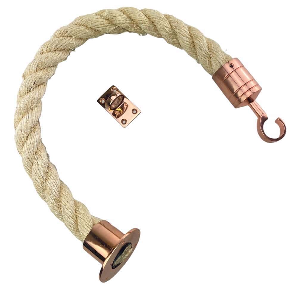 Natural Sisal Decking Rope Balustrade With Cup, Hook & Eye Plate