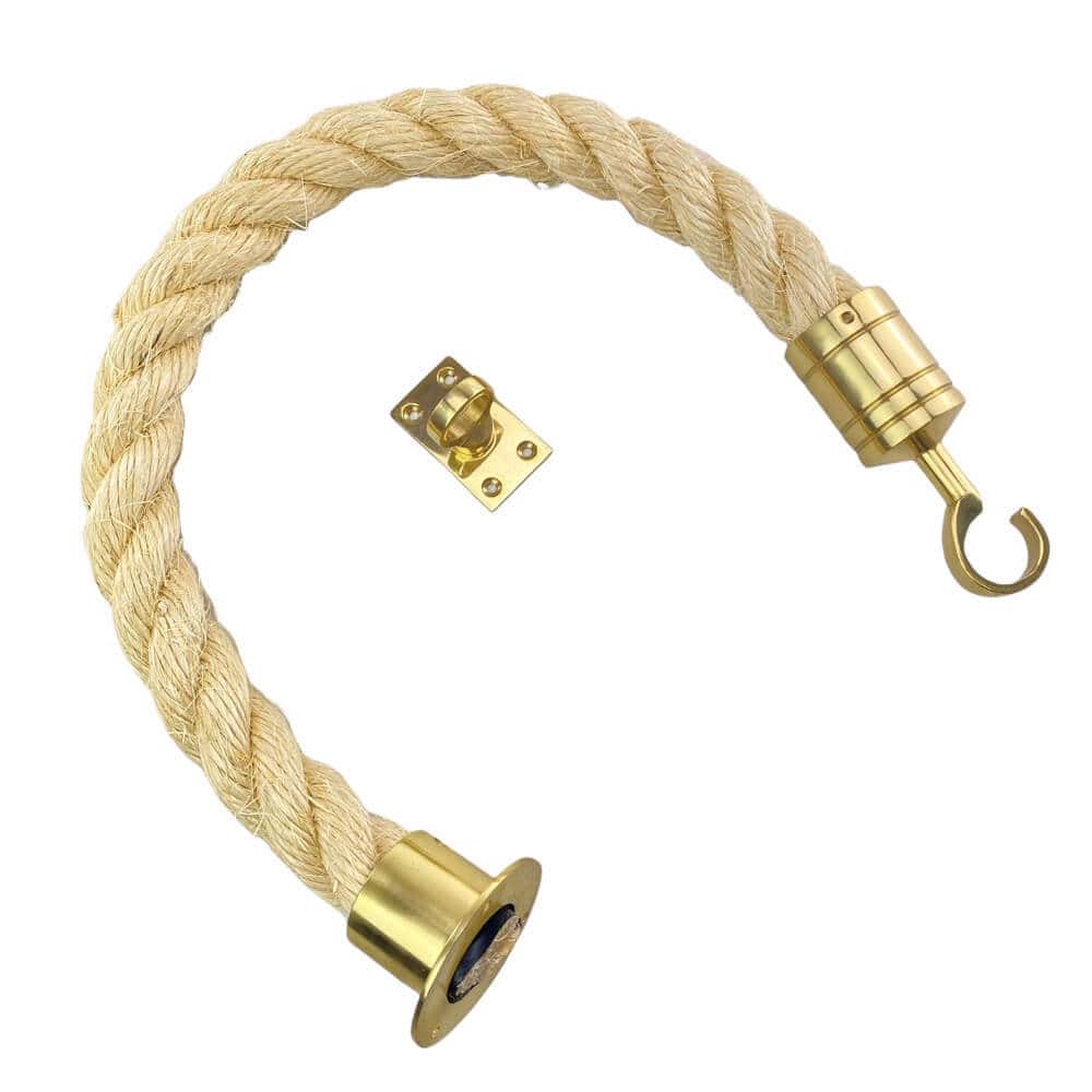 Natural Sisal Decking Rope Balustrade With Cup, Hook & Eye Plate