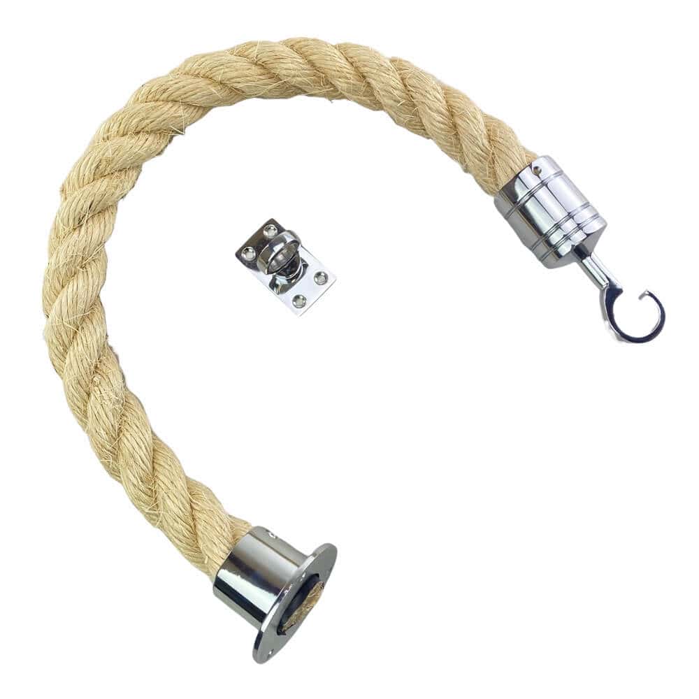 Natural Sisal Decking Rope Balustrade With Cup, Hook & Eye Plate