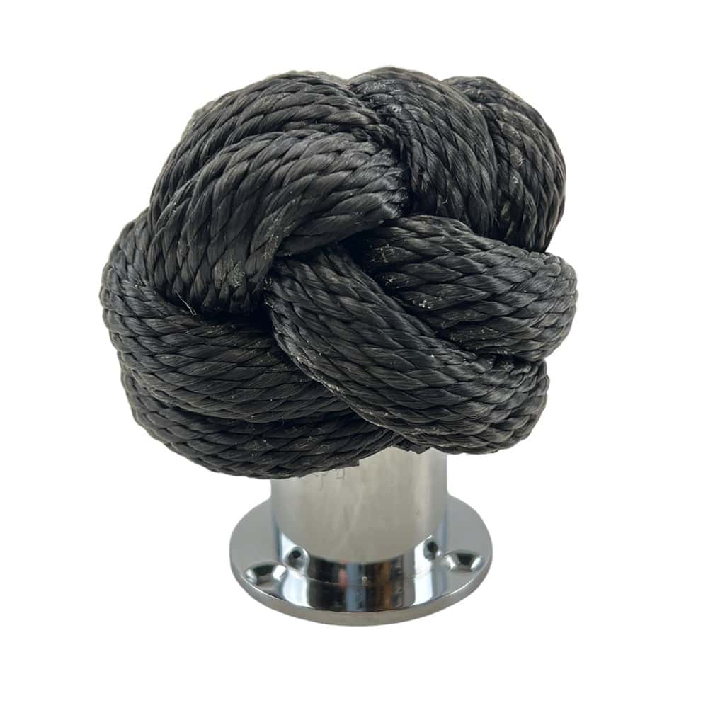 Synthetic Black Man Rope Knot Fence Topper With Cup End