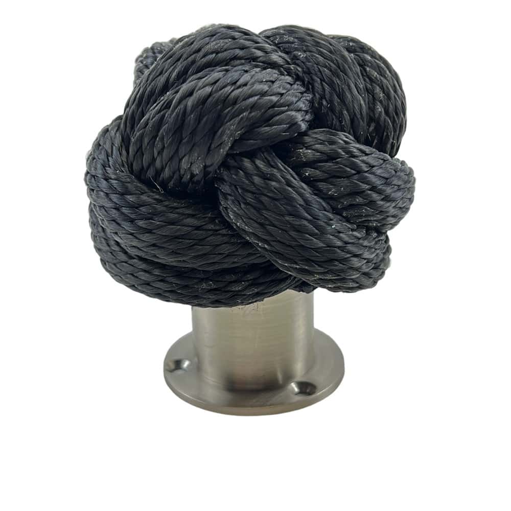 Synthetic Black Man Rope Knot Fence Topper With Cup End