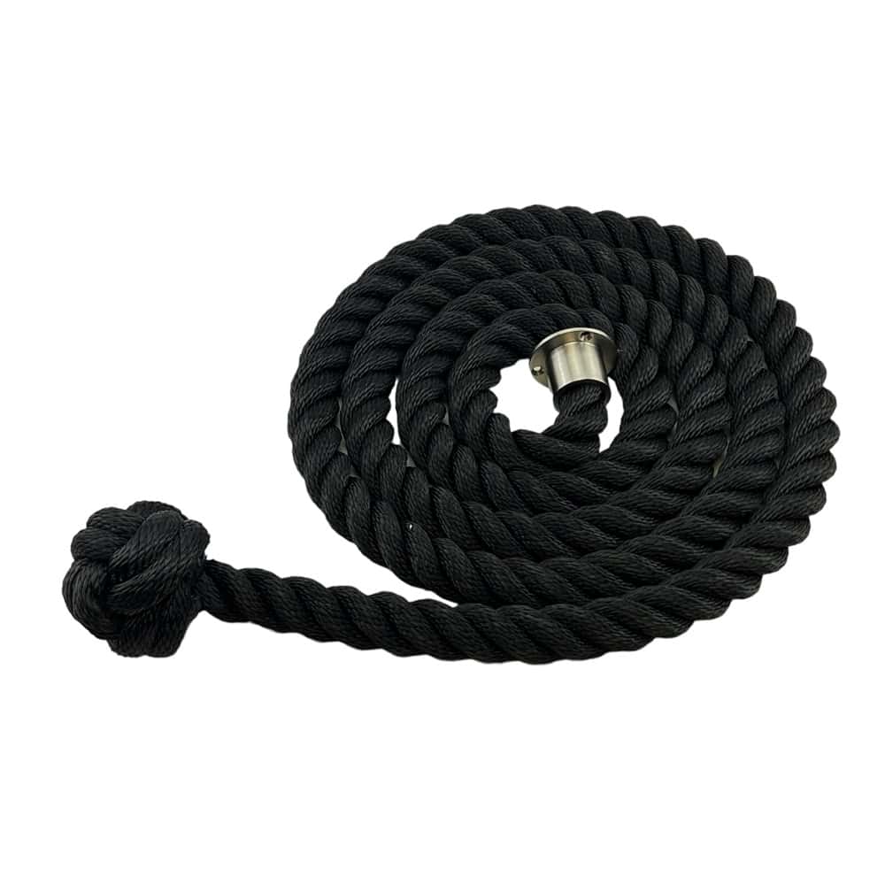 Synthetic Black Decking Rope With Man Rope Knot & Cup End