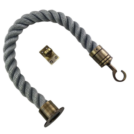 Synthetic Grey Decking Rope Balustrade With Cup, Hook & Eye Plate