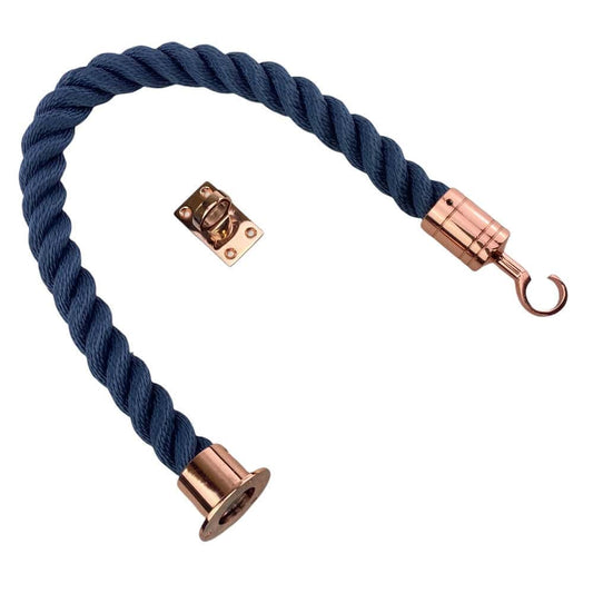 Synthetic Navy Blue Decking Rope Balustrade With Cup, Hook & Eye Plate