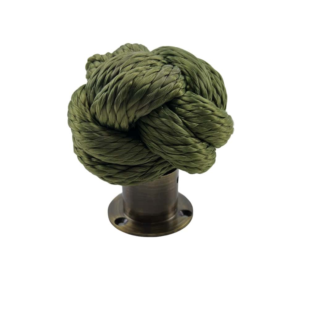 Synthetic Olive Man Rope Knot Fence Topper With Cup End