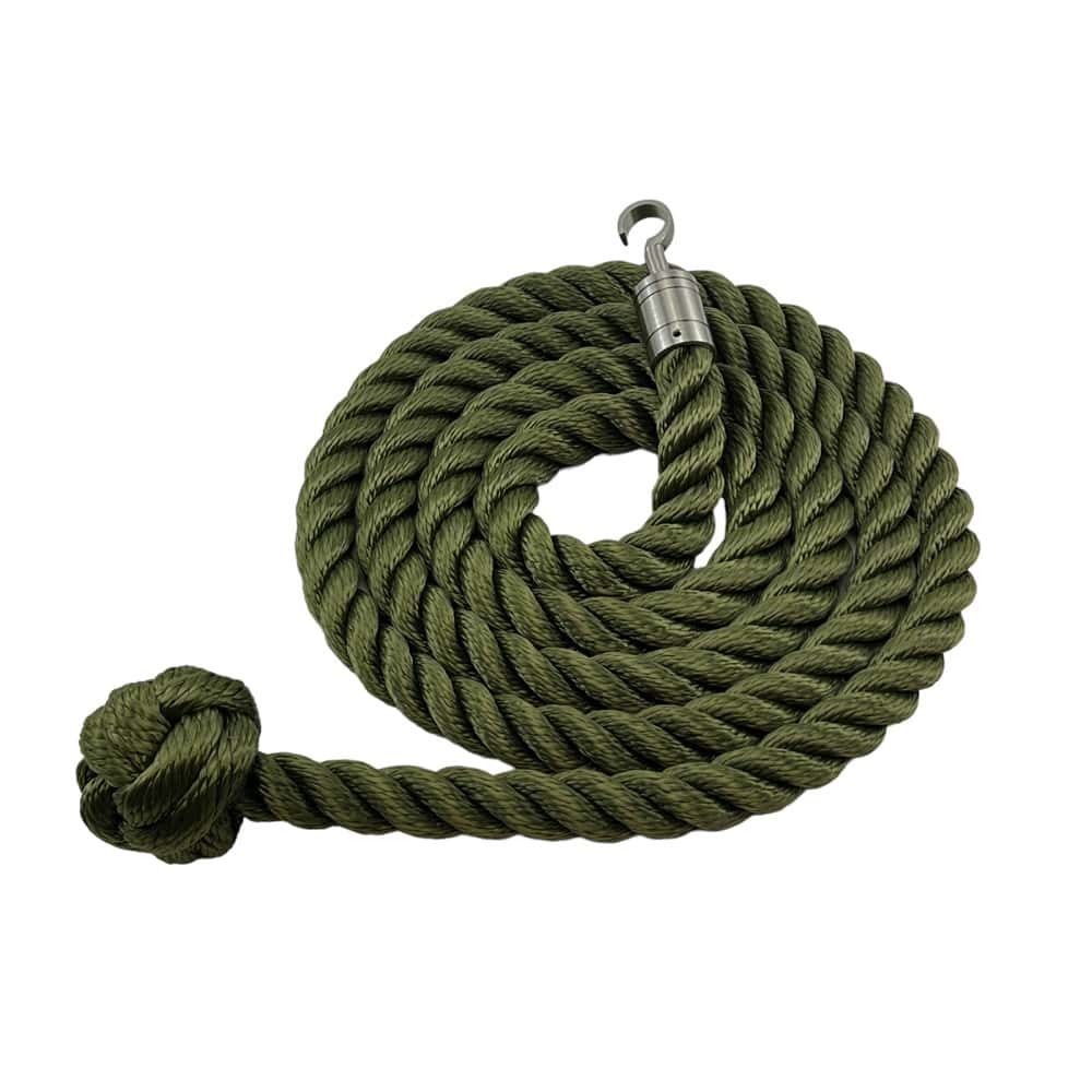 Synthetic Olive Decking Rope With Man Rope Knot & Hook