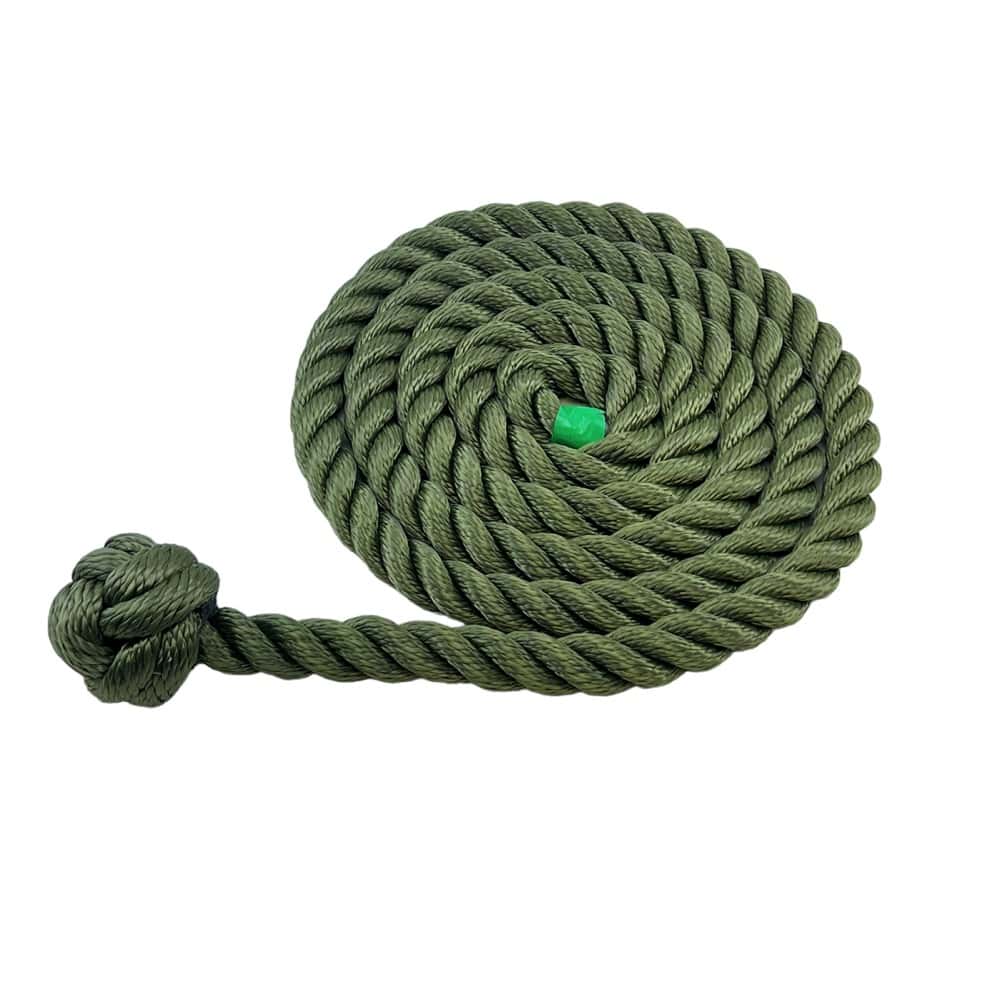 Synthetic Olive Decking Rope With Man Rope Knot With Hook & Eye Plate