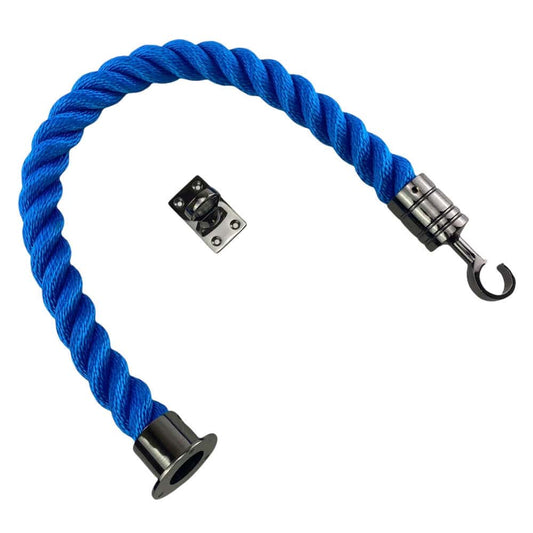 Synthetic Royal Blue Decking Rope Balustrade With Cup, Hook & Eye Plate