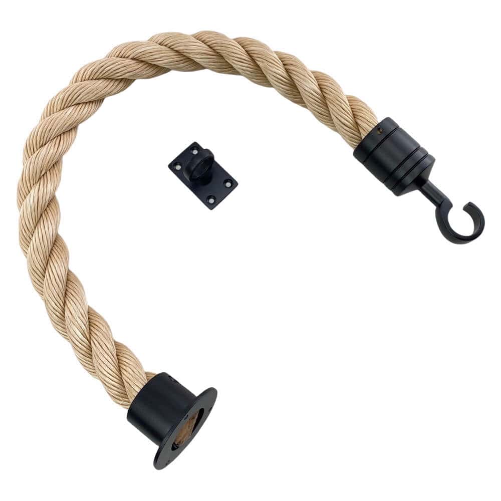 Synthetic Sisal Decking Rope Balustrade With Cup, Hook & Eye Plate