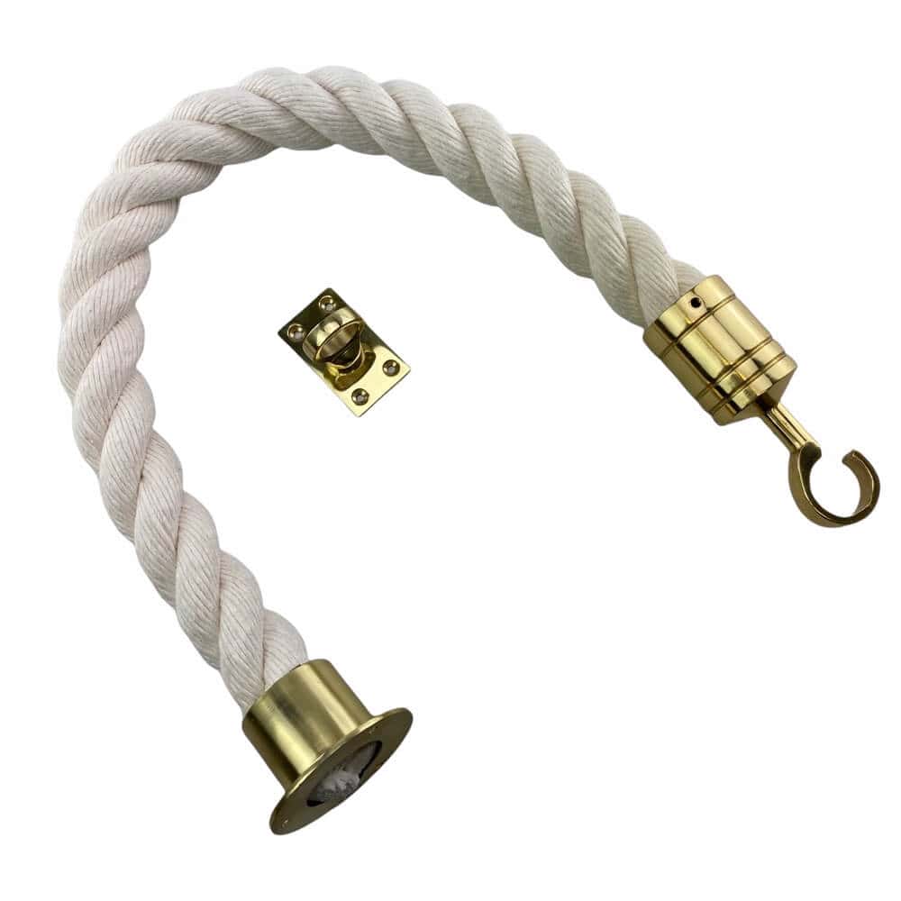 Synthetic White Cotton Decking Rope Balustrade With Cup, Hook & Eye Plate