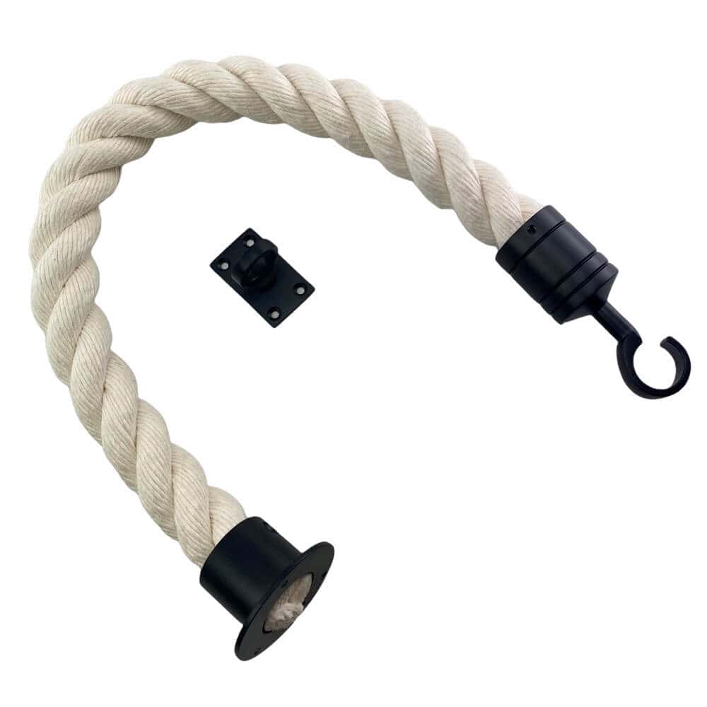 Synthetic White Cotton Decking Rope Balustrade With Cup, Hook & Eye Plate