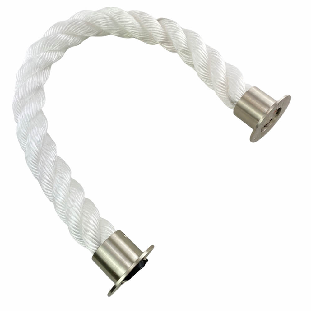 White Staplespun Decking Rope Balustrade With Cup Ends