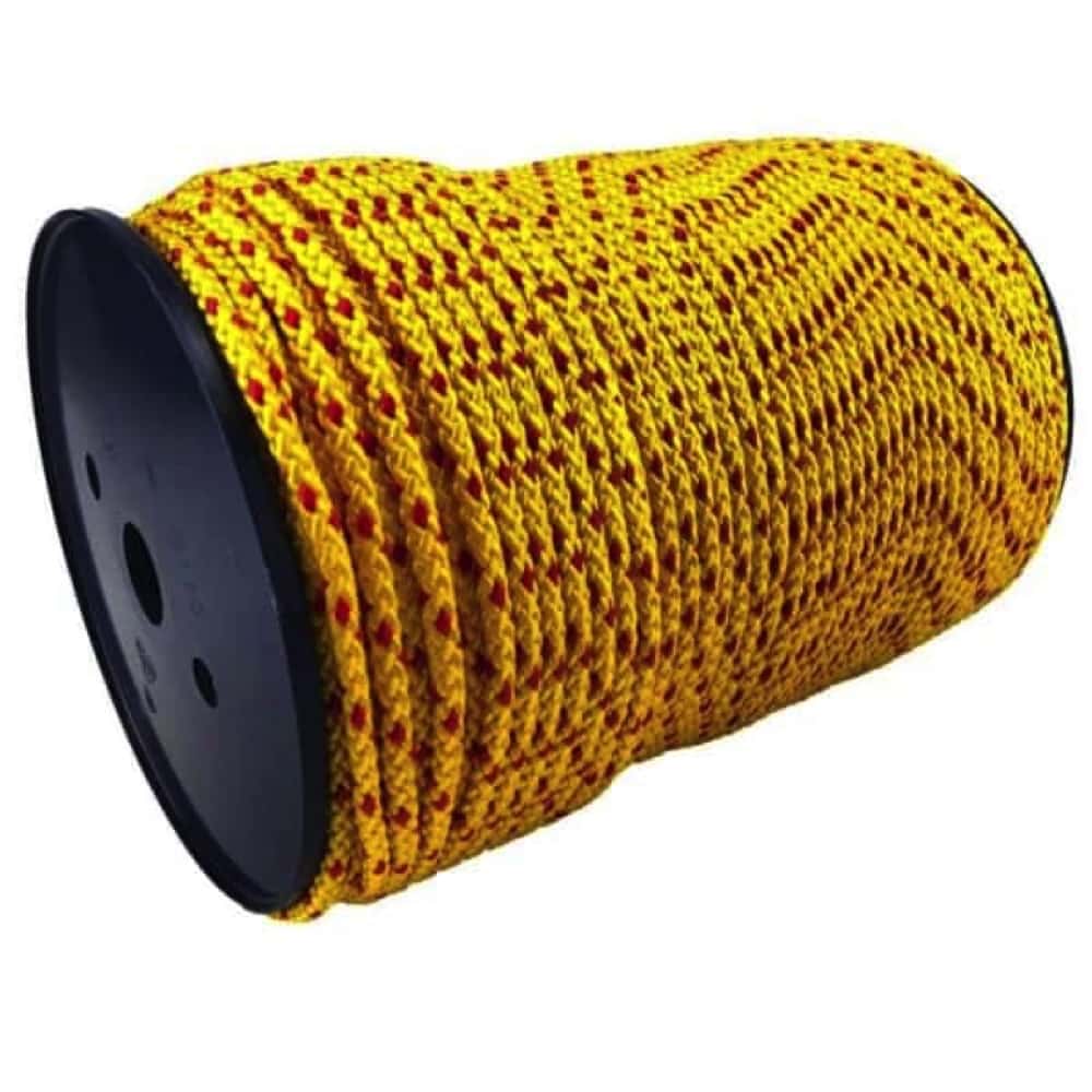 Yellow & Red Braided Polypropylene Tie Down Rope
