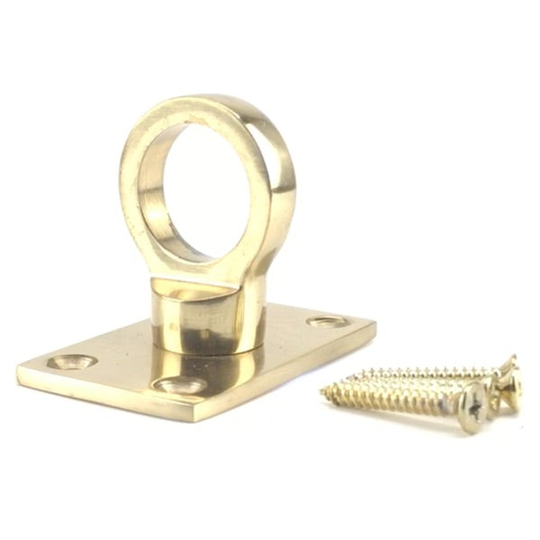 Polished Brass Eye Plate Decking Rope Fittings