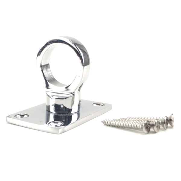 Polished Chrome Eye Plate Decking Rope Fittings