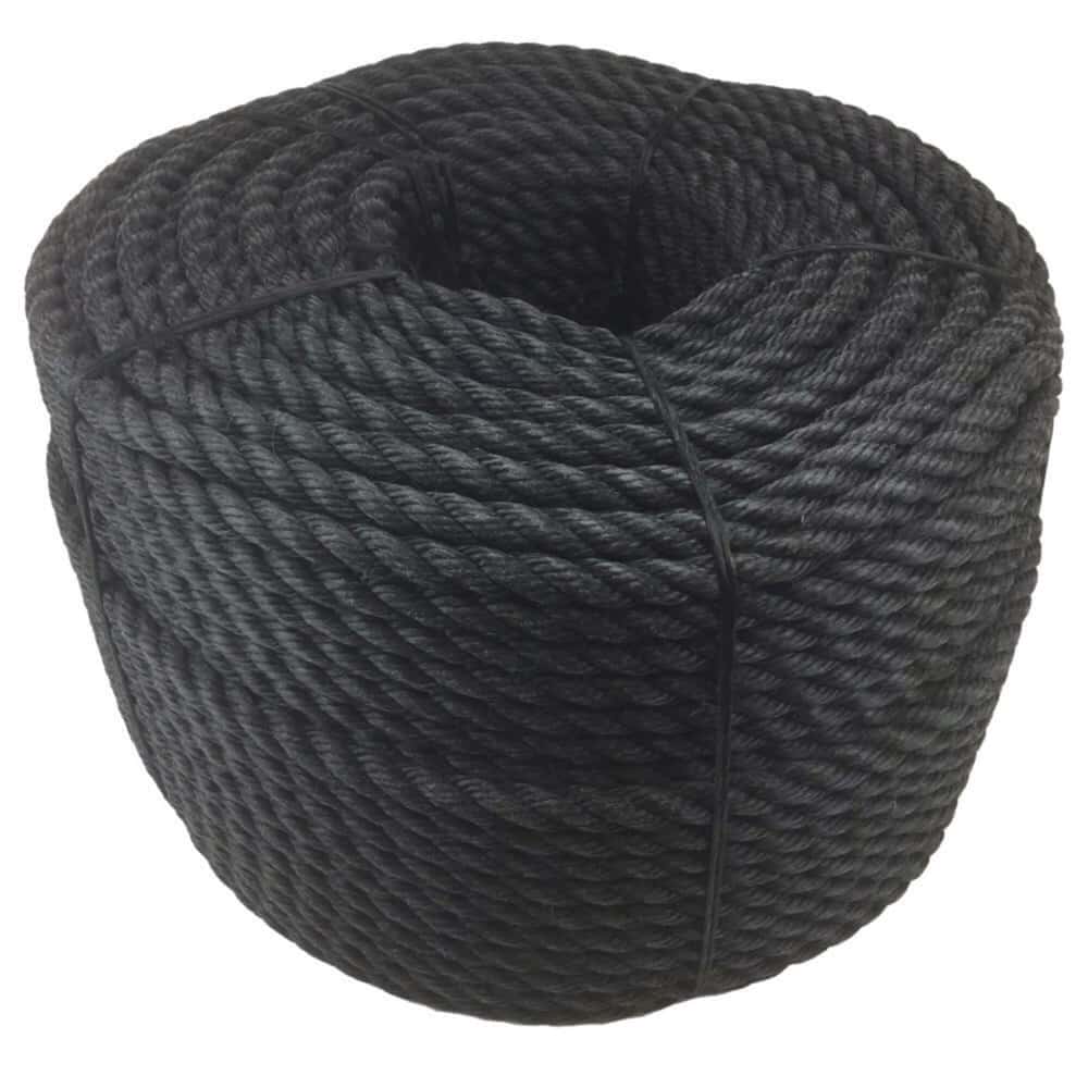 Black Staplespun Decking Rope - Rope Sample