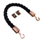 Black Staplespun Decking Rope Balustrade With Hook & Eye Plates