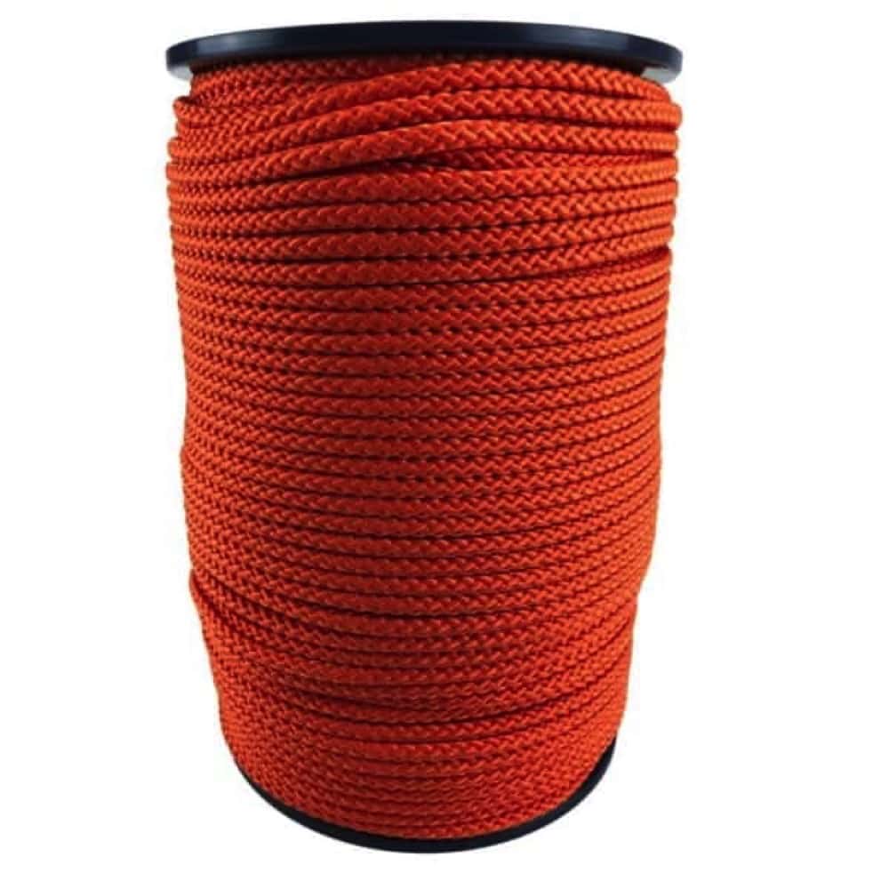 Orange Braided Polypropylene Tie Down Rope