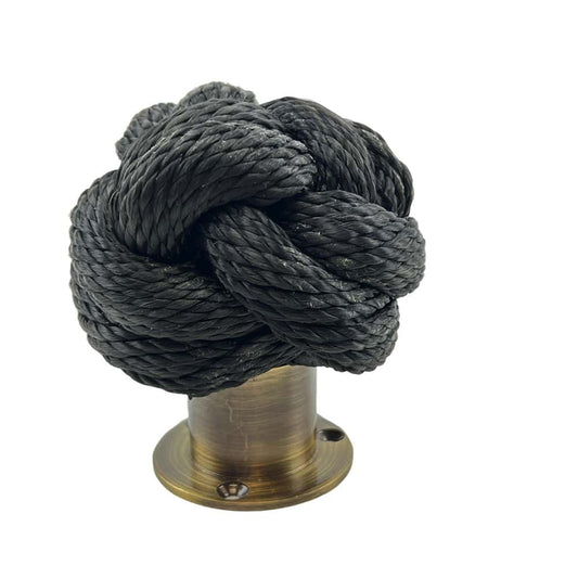 Synthetic Black Man Rope Knot Fence Topper With Cup End