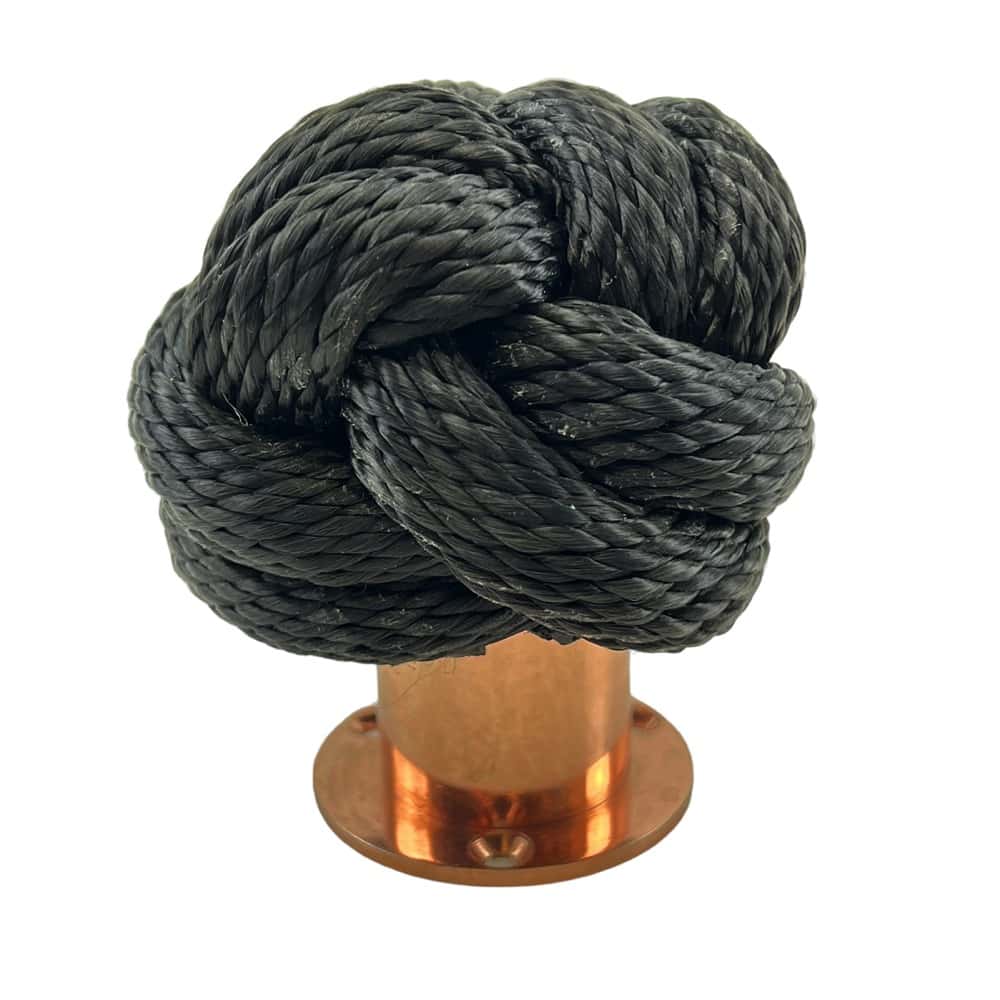 Synthetic Black Man Rope Knot Fence Topper With Cup End