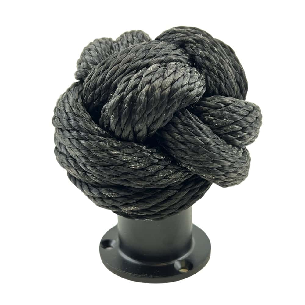 Synthetic Black Man Rope Knot Fence Topper With Cup End – Decking Rope ...