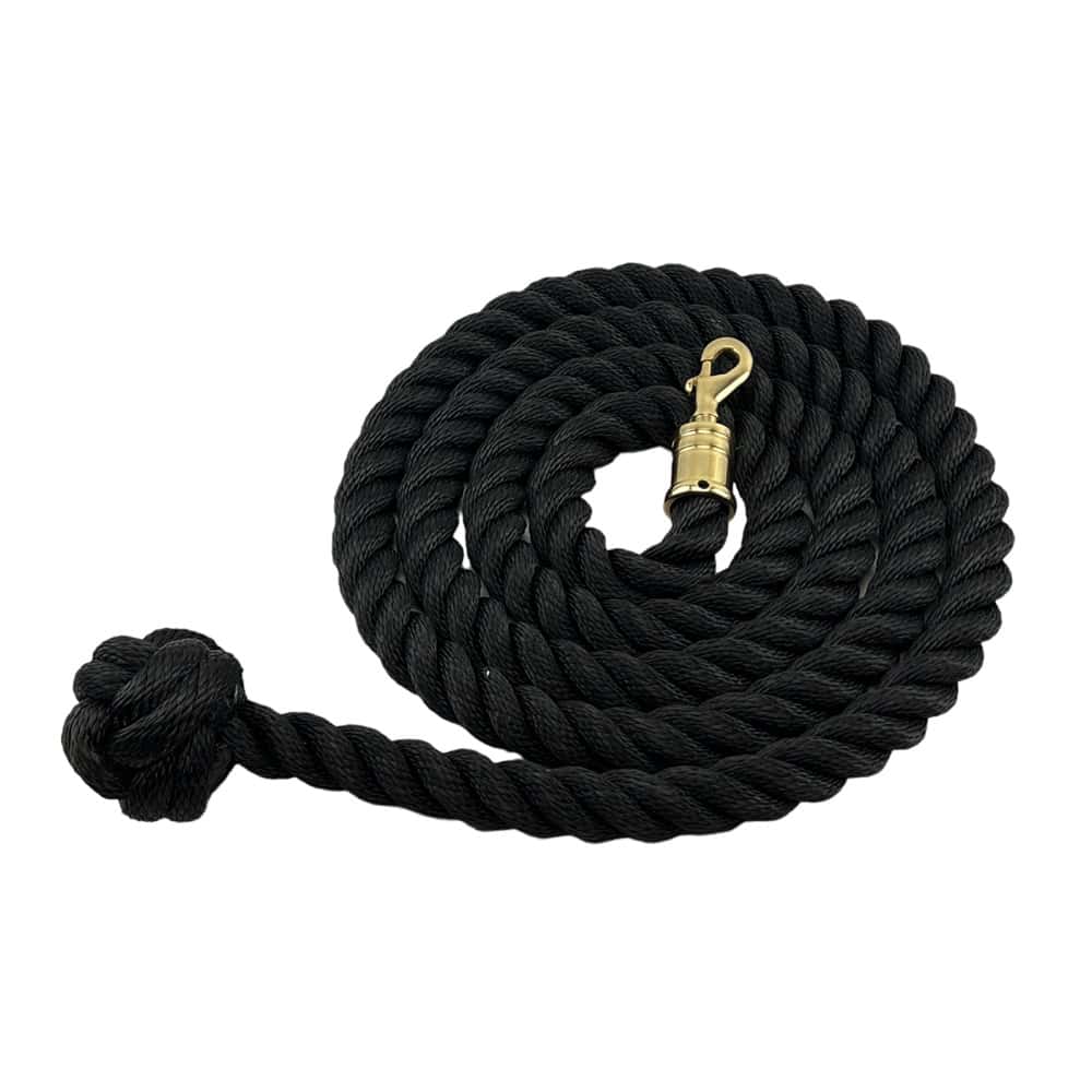 Synthetic Black Decking Rope With Man Rope Knot & Hook