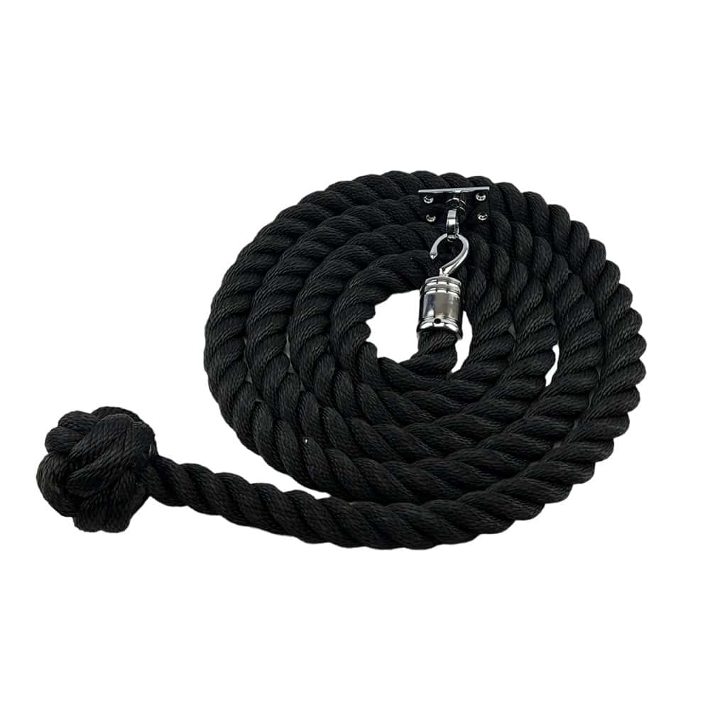 Derickking Rope Synthetic Black Decking Rope With Man Rope Knot With Hook & Eye Plate ...