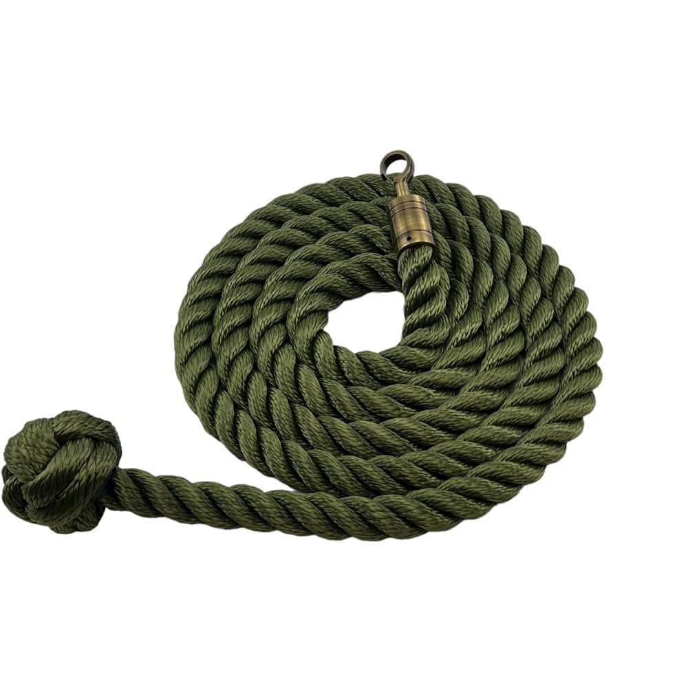 Synthetic Olive Decking Rope With Man Rope Knot & Hook Decking Rope