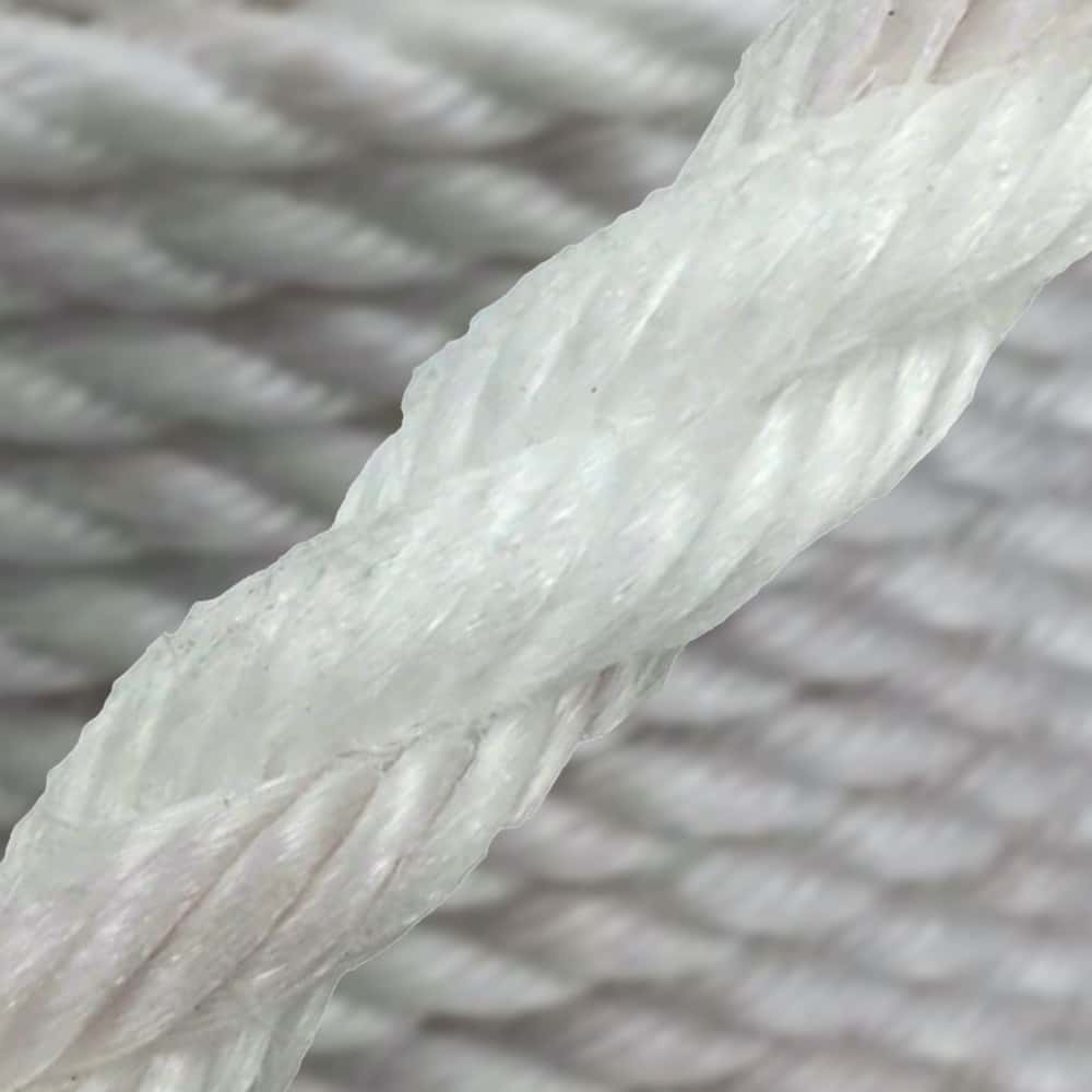 White Staplespun Decking Rope - Rope Sample