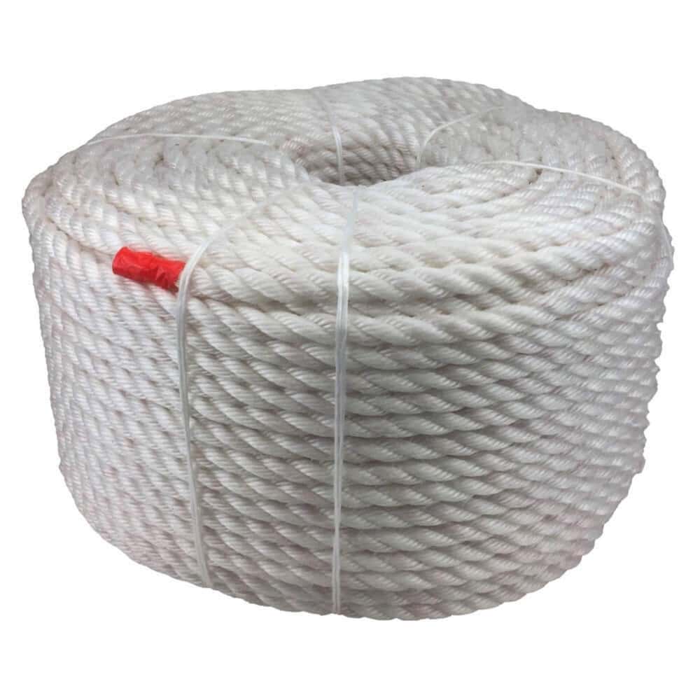 White Staplespun Decking Rope - Rope Sample