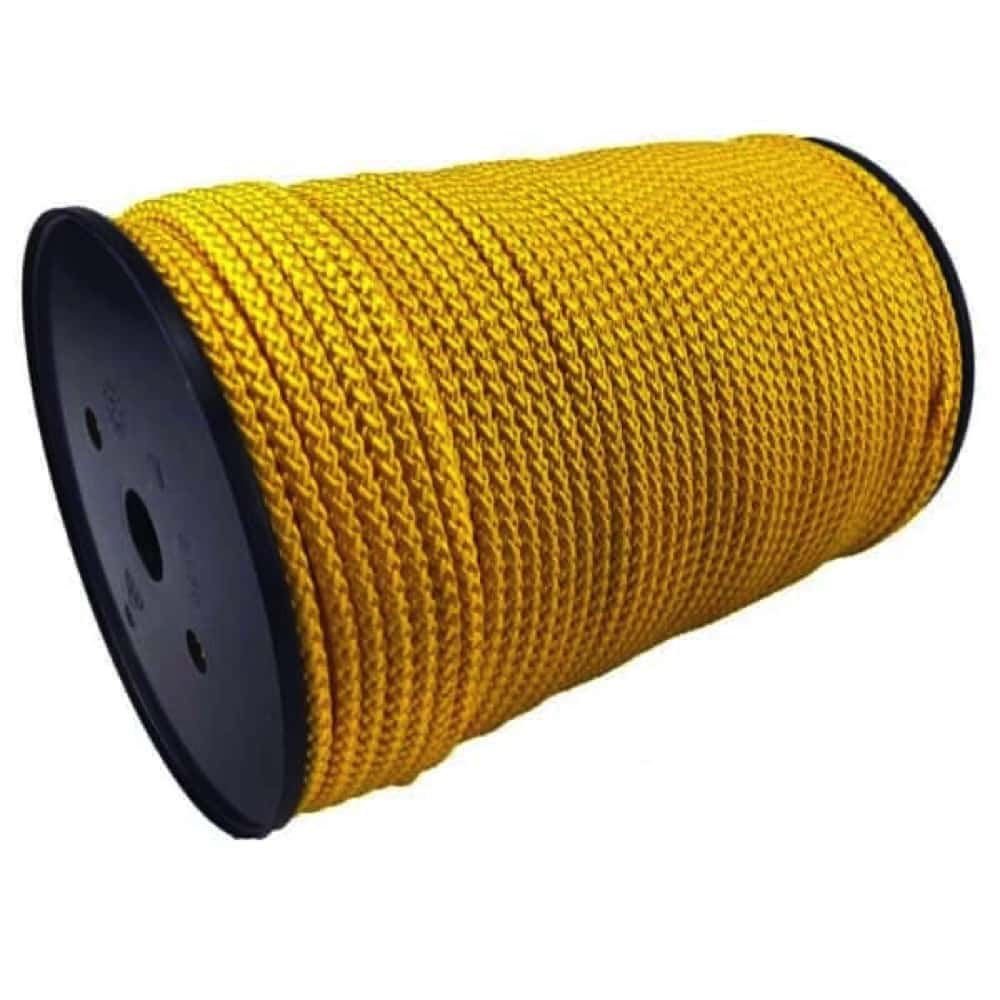 Yellow Braided Polypropylene Tie Down Rope